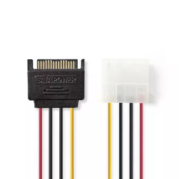 Cabo de alimentação interno Nedis CCGP73520VA015 0,15 m 2 x SATA 15 pinos Molex 4 pinos