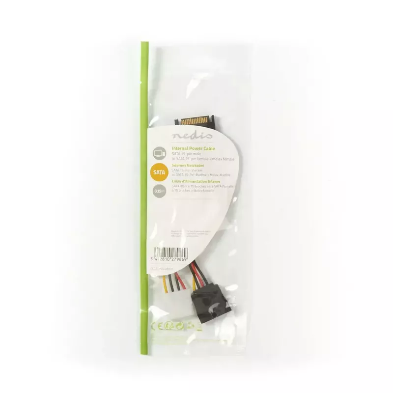 Cabo de alimentação interno Nedis CCGP73555VA015 0,15 m SATA 15 pinos Molex