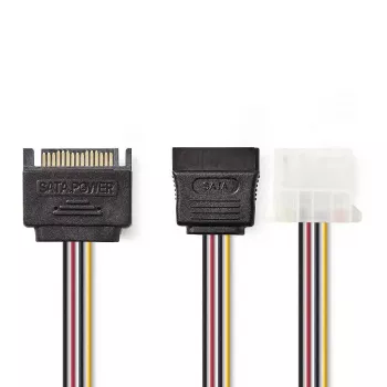 Cabo de alimentação interno Nedis CCGP73555VA015 0,15 m SATA 15 pinos Molex