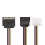 Cabo de alimentação interno Nedis CCGP73555VA015 0,15 m SATA 15 pinos Molex