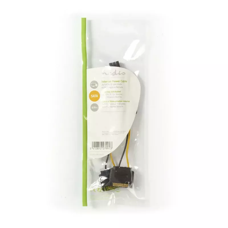 Cabo de alimentação interno Nedis CCGP74205VA015 0,15 m 2 x SATA 15 pinos PCI-E 6 pinos