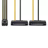 Cabo de alimentação interno Nedis CCGP74205VA015 0,15 m 2 x SATA 15 pinos PCI-E 6 pinos