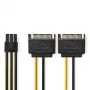 Cabo de alimentação interno Nedis CCGP74205VA015 0,15 m 2 x SATA 15 pinos PCI-E 6 pinos