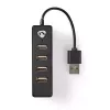 Hub USB Nedis UHUBU2420BK USB 2.0 480 Mbit/s preto