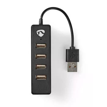 Hub USB Nedis UHUBU2420BK USB 2.0 480 Mbit/s preto