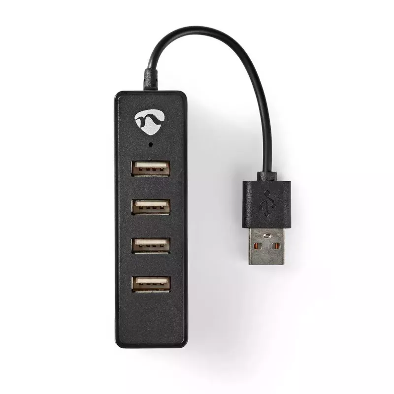 Hub USB Nedis UHUBU2420BK USB 2.0 480 Mbit/s preto