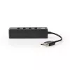Hub USB Nedis UHUBU2420BK USB 2.0 480 Mbit/s preto
