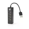 Hub USB Nedis UHUBU2420BK USB 2.0 480 Mbit/s preto