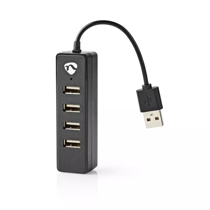 Hub USB Nedis UHUBU2420BK USB 2.0 480 Mbit/s preto