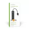 Hub USB Nedis UHUBU2420BK USB 2.0 480 Mbit/s preto