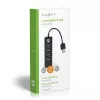 Hub USB Nedis UHUBU2420BK USB 2.0 480 Mbit/s preto