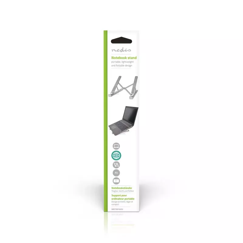 Suporte para portátil Nedis NBSTND100SI alumínio 43,2 cm altura ajustável