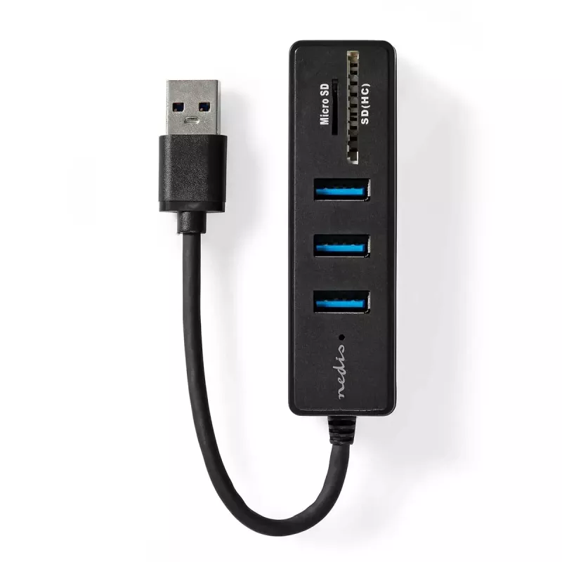 Hub USB Nedis CCGB61250BK01 USB 3.2 Gen 1 Type-A 5000 Mbit/s preto
