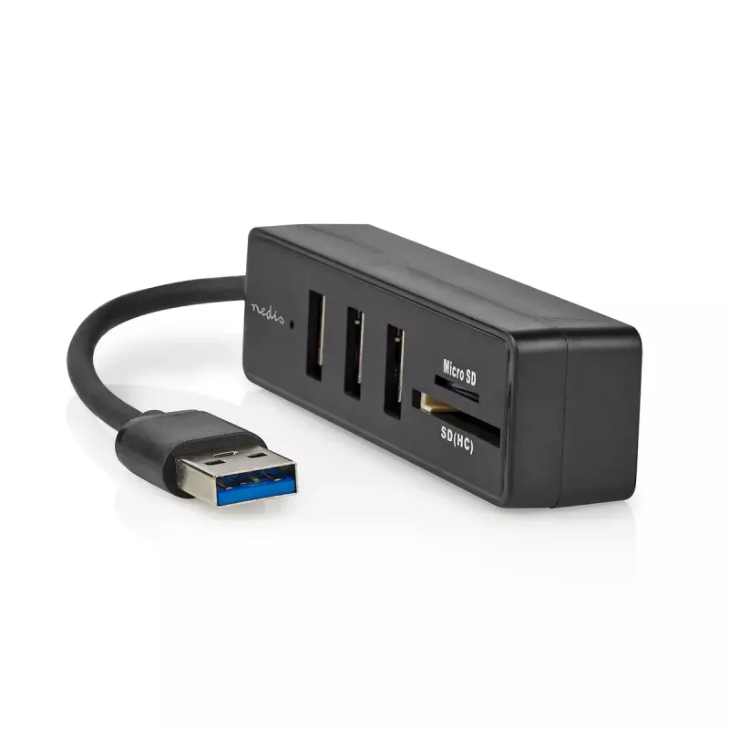 Hub USB Nedis CCGB61250BK01 USB 3.2 Gen 1 Type-A 5000 Mbit/s preto