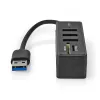 Hub USB Nedis CCGB61250BK01 USB 3.2 Gen 1 Type-A 5000 Mbit/s preto