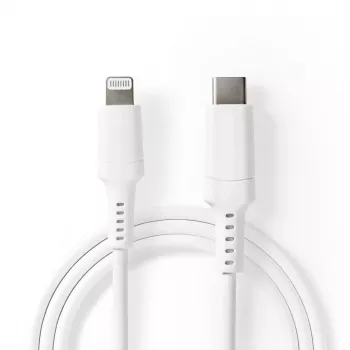 Cabo Lightning Nedis CCGW39650WT10 1 m branco USB-C