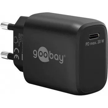 Carregador Universal Preto Goobay 65405 USB Type-C carregamento rápido