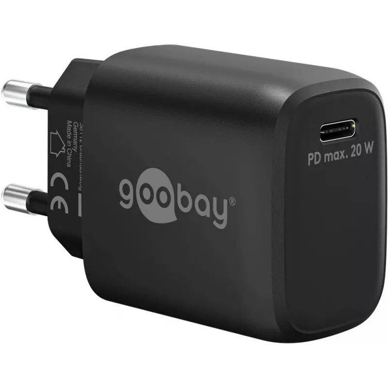 Carregador Universal Preto Goobay 65405 USB Type-C carregamento rápido