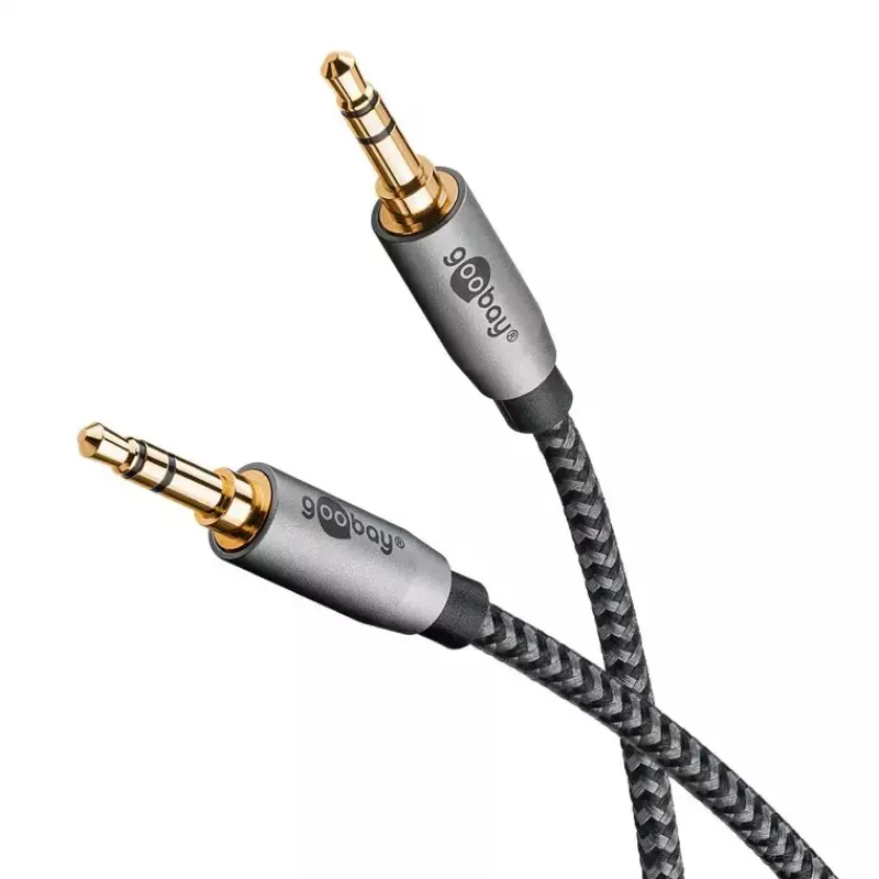 Cabo de áudio WENTRONIC Goobay 65275 — 3 m, 3,5 mm TRS macho-macho, contactos banhados a ouro, blindagem magnética