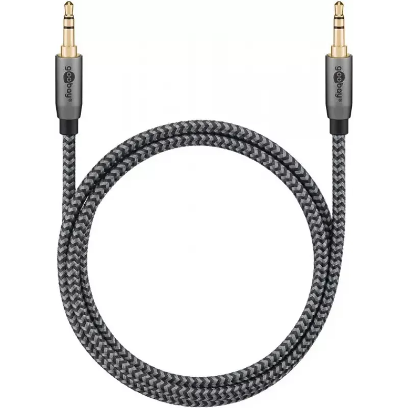 Cabo de áudio WENTRONIC Goobay 65275 — 3 m, 3,5 mm TRS macho-macho, contactos banhados a ouro, blindagem magnética