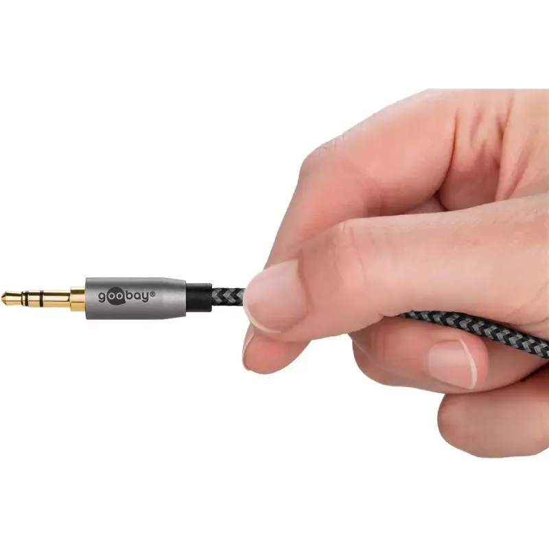 Cabo de áudio Goobay (WENTRONIC) 3,5 mm jack – 3,5 mm jack, 0,5 m, cobre, contactos banhados a ouro, blindado