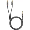 Cabo de áudio WENTRONIC Goobay 65289 — 3 m, 3,5 mm macho para 2×RCA macho, cobre, contactos banhados a ouro