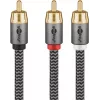 Cabo de áudio WENTRONIC Goobay 65300 — 2 m, 2×RCA (macho) para RCA (macho), cobre, contactos banhados a ouro, blindagem magnética