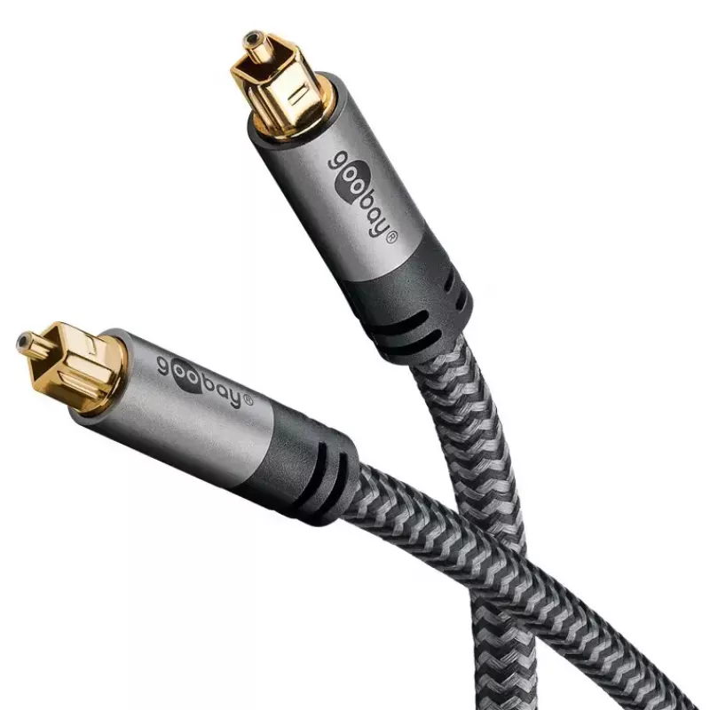 Cabo de áudio Goobay (WENTRONIC) 65306 — 3 m TOSLINK macho-macho, cobre, contactos banhados a ouro, preto/prateado