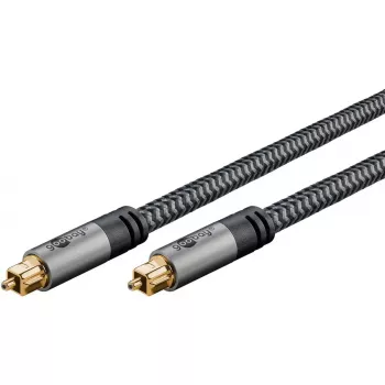 Cabo de áudio Goobay (WENTRONIC) 65306 — 3 m TOSLINK macho-macho, cobre, contactos banhados a ouro, preto/prateado