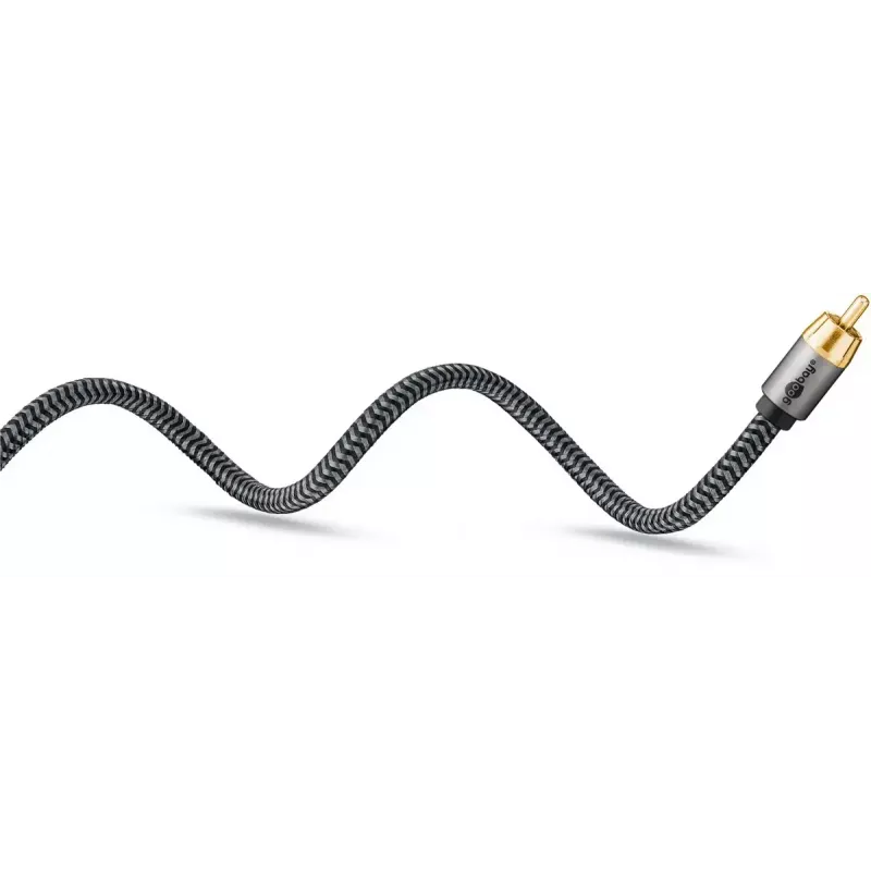 Cabo de áudio WENTRONIC Goobay 65301 — 3 m, 2×RCA para RCA, condutor de cobre, contactos banhados a ouro, blindagem magnética