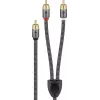 Cabo de áudio WENTRONIC Goobay 65301 — 3 m, 2×RCA para RCA, condutor de cobre, contactos banhados a ouro, blindagem magnética