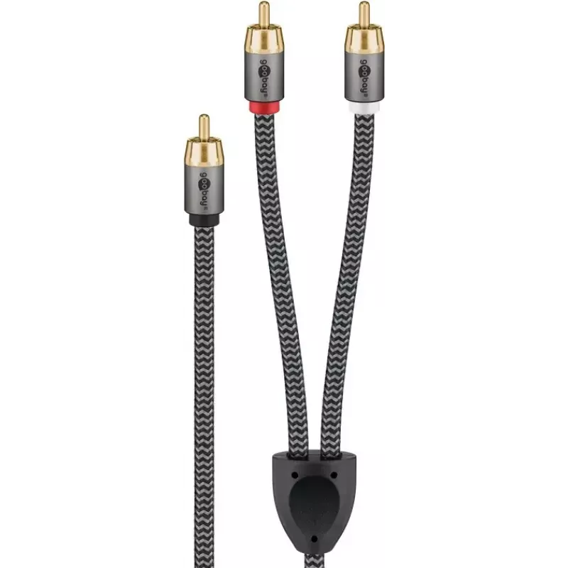 Cabo de áudio WENTRONIC Goobay 65303 — 10 m, 2×RCA (macho) para RCA (macho), cobre, contactos banhados a ouro