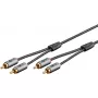 Cabo de áudio WENTRONIC Goobay 65291 — 2×RCA macho para 2×RCA macho, 0,5 m, cobre, contactos banhados a ouro, blindagem magnética