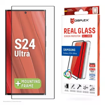 Película protetora de ecrã Displex + capa para Samsung Galaxy S24 Ultra, moldura de montagem Eco, cobertura total
