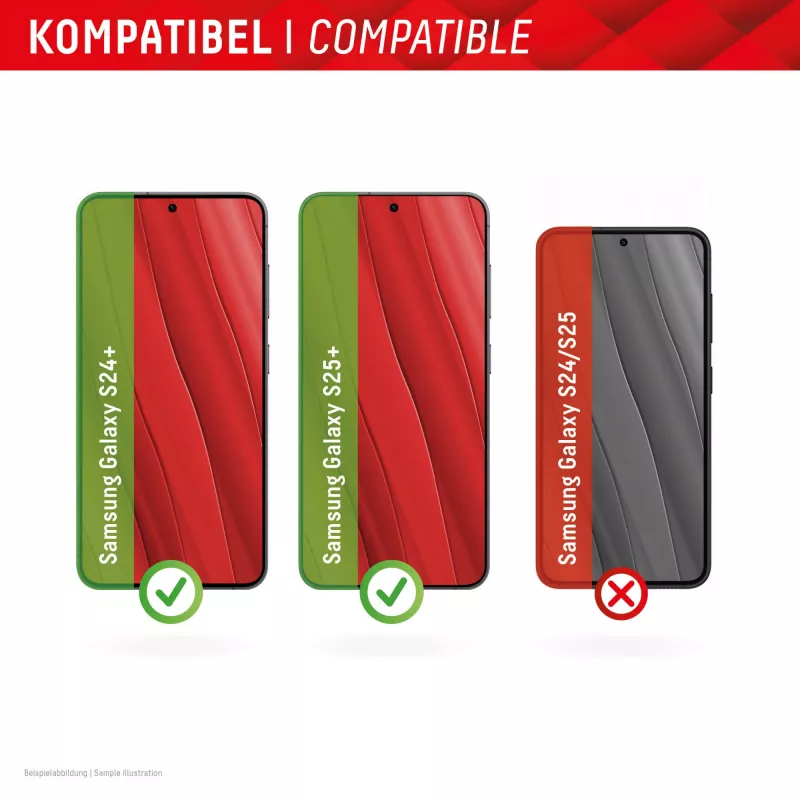 Displex Smart Glass (9H) para Samsung Galaxy S24+/S25+, autocolante de montagem, inquebrável