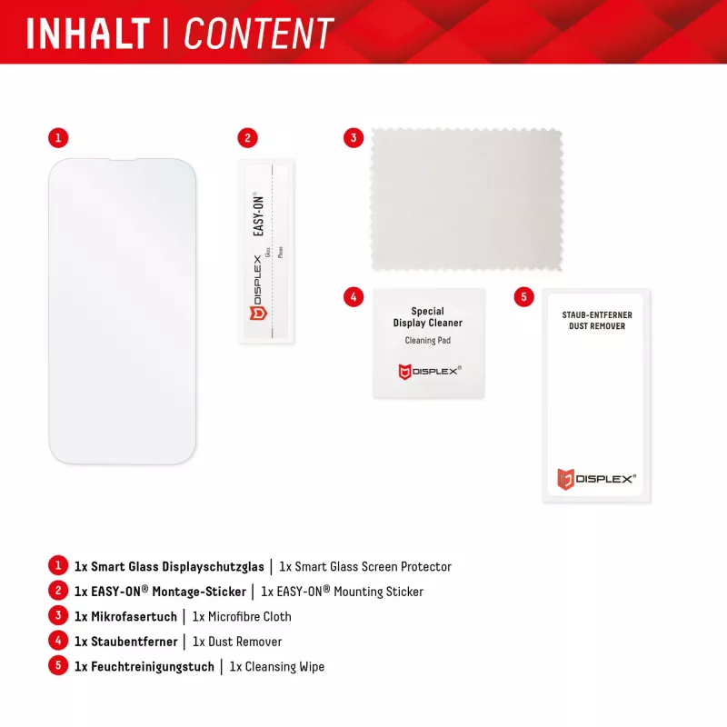 Displex Smart Glass (9H) para Samsung Galaxy A24/A25 5G, autocolante de montagem, à prova de quebra