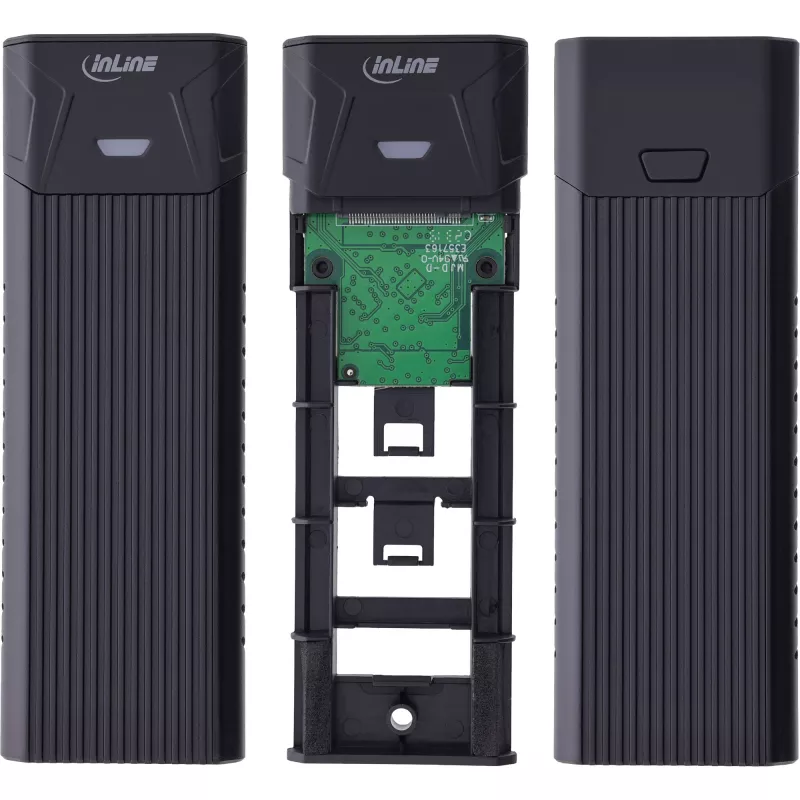 Caixa InLine USB3.2 Gen.2 USB-C para M.2 SSD (PCIe NVMe e SATA)