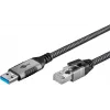 Adaptador de cabo Goobay USB A RJ-45 15m Preto Prateado