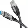 Adaptador de cabo Goobay USB A RJ-45 15m Preto Prateado