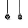 Cabo de áudio Nedis CAGL25000BK10 1 m TOSLINK Preto