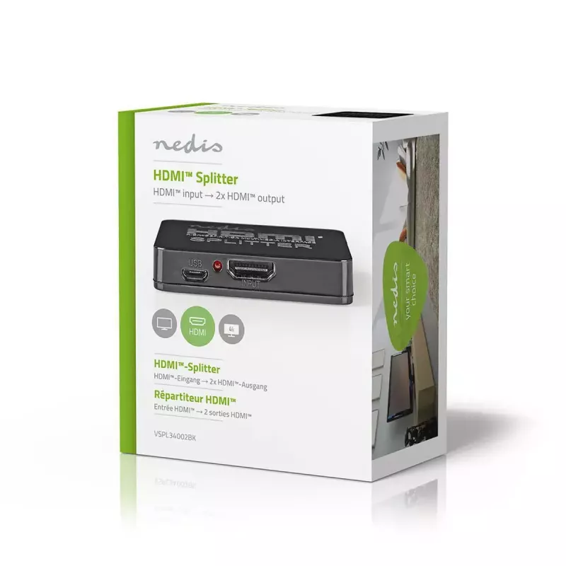 Splitter de vídeo Nedis VSPL34002BK