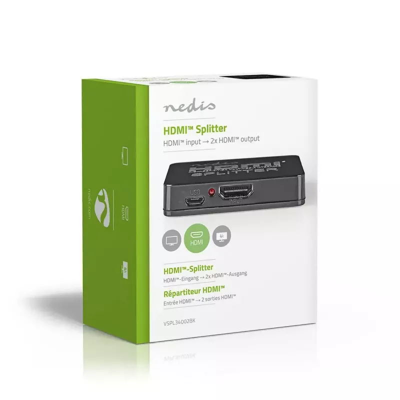 Splitter de vídeo Nedis VSPL34002BK