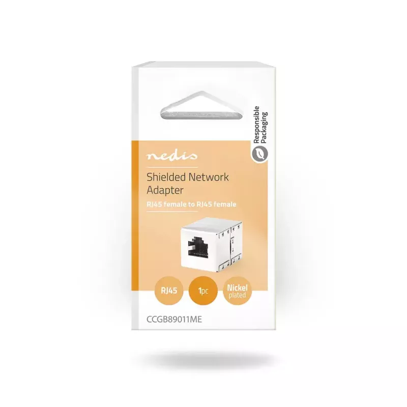 Conector de cabo Nedis CCGB89011ME RJ45 metal conector fêmea/conector fêmea