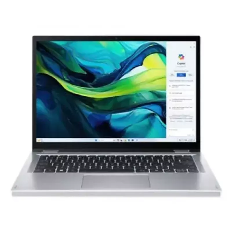 Portátil convertível Acer Aspire Go Spin 14 AGSP14-31PT-36R6 — 14 polegadas WUXGA Touch, Intel Core 3 N355 1,9 GHz, 16 GB LPDDR5, 512 GB SSD, Windows 11 Home, prateado