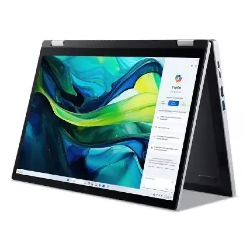Portátil convertível Acer Aspire Go Spin 14 AGSP14-31PT-36R6 — 14 polegadas WUXGA Touch, Intel Core 3 N355 1,9 GHz, 16 GB LPDDR5, 512 GB SSD, Windows 11 Home, prateado