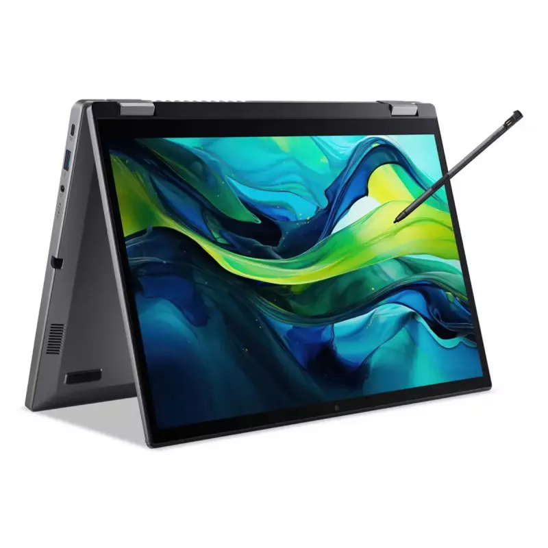 Portátil 2 em 1 Acer Aspire Spin 14 ASP14-52MTN-75Q5, Intel Core Ultra 7 155U, 35,6 cm (14 polegadas) WUXGA IPS ecrã tátil 1920 x 1200, 16 GB RAM, 1 TB SSD, Intel Graphics, Wi-Fi 6E, Windows 11 Home, cinzento aço