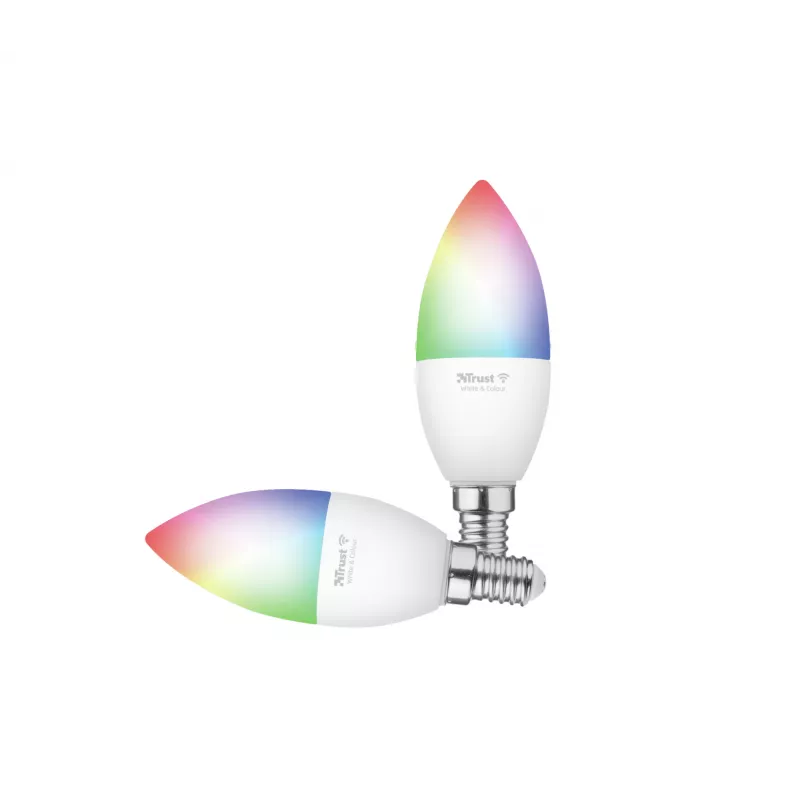 Lâmpada inteligente TRUST 71293 – Luz inteligente Wi-Fi, branco, AC, 37×100 mm, pack de 2