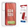 Película de proteção de ecrã + capa Displex para Samsung Galaxy S24/S25, moldura de montagem Eco, resistente a riscos