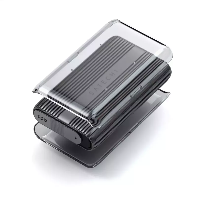 Caixa SSD Satechi USB4 NVMe SSD Pro 4 TB 40 Gbit/s cinzento transparente