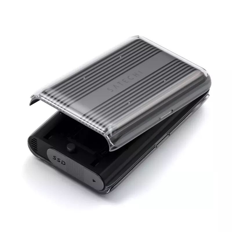 Caixa SSD Satechi USB4 NVMe SSD Pro 4 TB 40 Gbit/s cinzento transparente